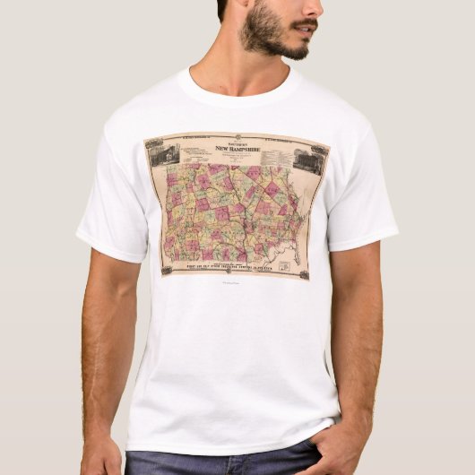 New Hampshire Panoramic MapNew Hampshire T-shirt (Voorkant)