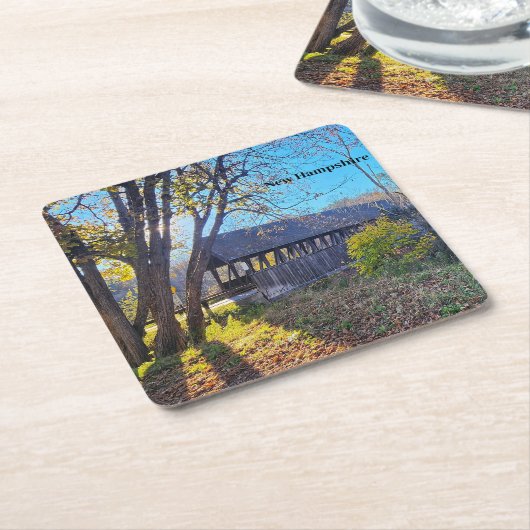 New Hampshire Park Bridge Kartonnen Onderzetters (Schuin)