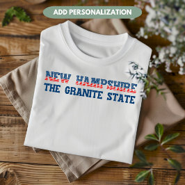 New Hampshire Patriottisch De Graniet Staat Aangep T-shirt