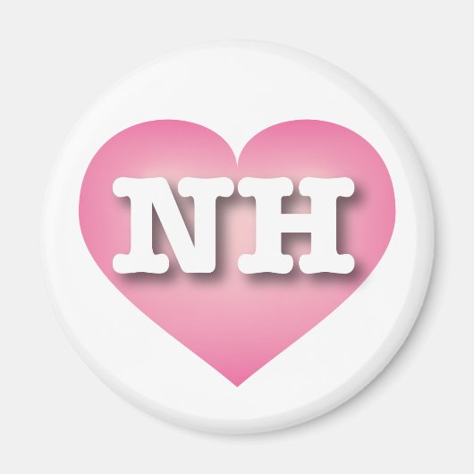 New Hampshire Pink Fade Heart - Ik hou van NH Magneet (Voorkant)