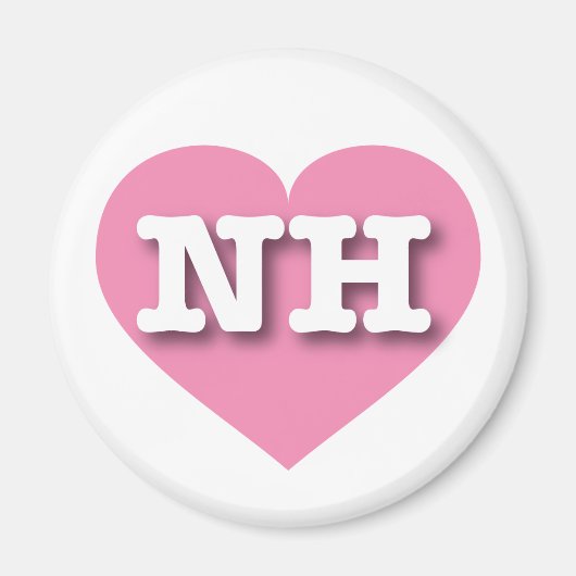 New Hampshire Pink Heart - Ik hou van NH Magneet (Voorkant)