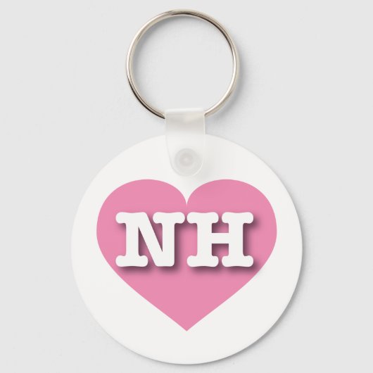 New Hampshire Pink Heart - Ik hou van NH Sleutelhanger (Voorkant)