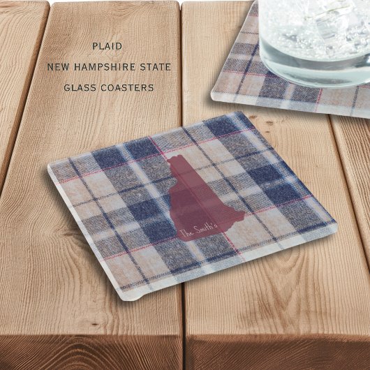 New Hampshire Plaid Glas Onderzetter