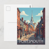 New Hampshire Portsmouth Reizen Briefkaart (Voorkant / Achterkant)