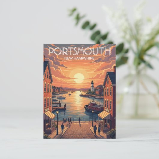 New Hampshire Portsmouth Reizen Briefkaart (Staand voorkant)