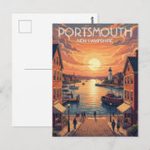 New Hampshire Portsmouth Reizen Briefkaart (Voorkant / Achterkant)
