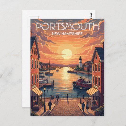 New Hampshire Portsmouth Reizen Briefkaart (Voorkant / Achterkant)
