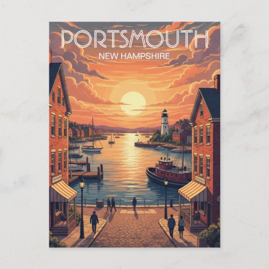New Hampshire Portsmouth Reizen Briefkaart (Voorkant)