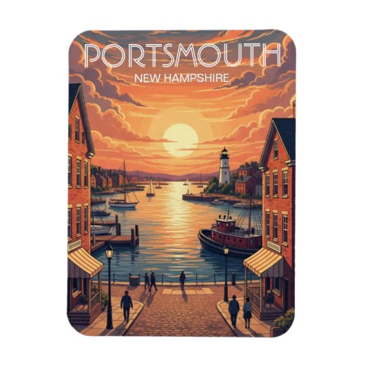 New Hampshire Portsmouth Reizen Magneet (Verticaal)