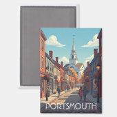 New Hampshire Portsmouth Travel Magneet (Voorkant / Achterkant)