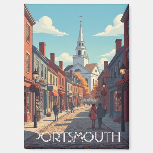 New Hampshire Portsmouth Travel Magneet (Voorkant)