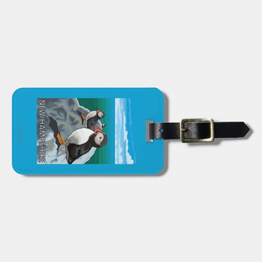 New Hampshire Puffins Scene Bagagelabel (Voorkant horizontaal)