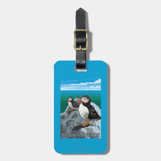 New Hampshire Puffins Scene Bagagelabel (Voorkant verticaal)