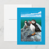 New Hampshire Puffins Scene Briefkaart (Voorkant / Achterkant)