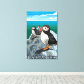 New Hampshire Puffins Scene Canvas Afdruk (Insitu (Houten vloer))