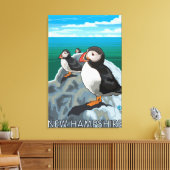 New Hampshire Puffins Scene Canvas Afdruk (Insitu (Woonkamer))