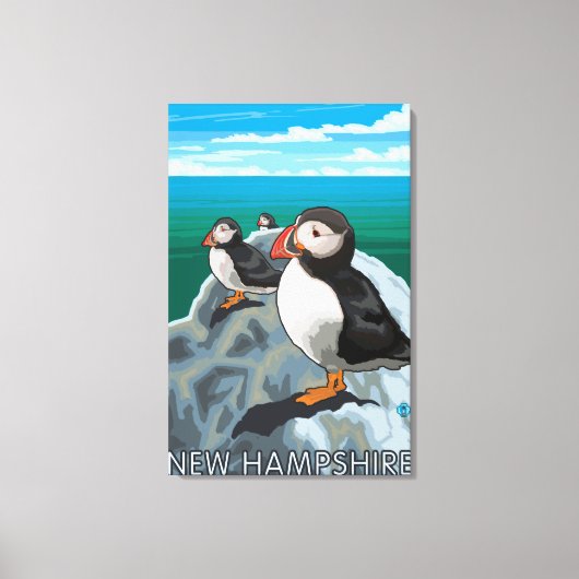 New Hampshire Puffins Scene Canvas Afdruk (Voorkant)