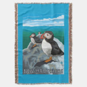 New Hampshire Puffins Scene Deken (Voorkant Verticaal)