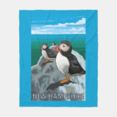 New Hampshire Puffins Scene Fleece Deken (Voorkant)