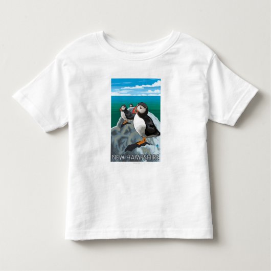 New Hampshire Puffins Scene Kinder Shirts (Voorkant)