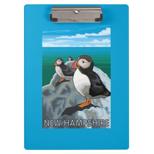New Hampshire Puffins Scene Klembord (Voorkant)