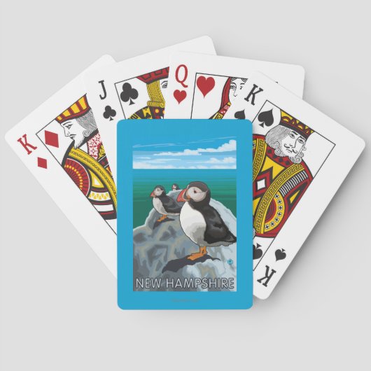 New Hampshire Puffins Scene Pokerkaarten (Achterkant)
