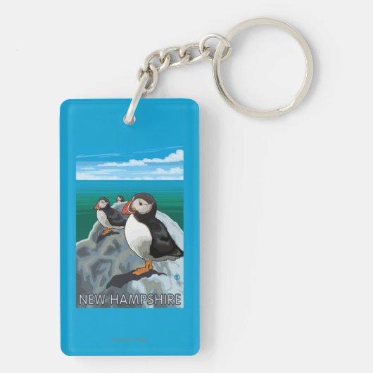 New Hampshire Puffins Scene Sleutelhanger (achterkant)