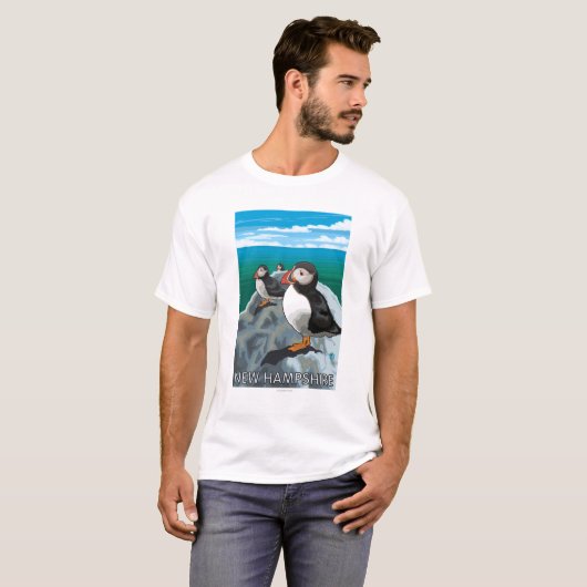 New Hampshire Puffins Scene T-shirt (Voorkant volledig)