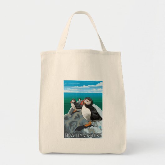 New Hampshire Puffins Scene Tote Bag (Voorkant)