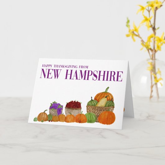 New Hampshire Pumpkins Thanksgiving Card Kaart (Gele Bloem)