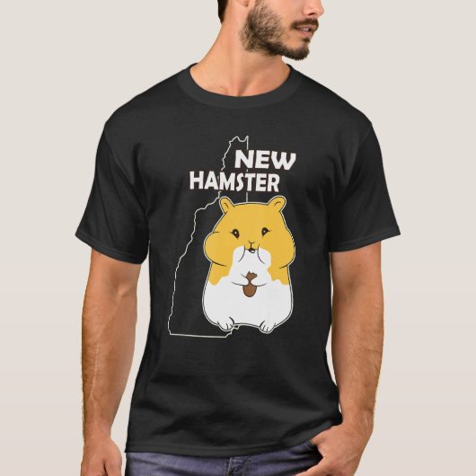 New Hampshire Pun Joke Cute Hamster Pet T-shirt (Voorkant)