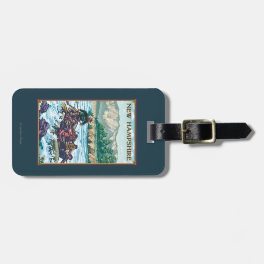 New Hampshire Rafting Scene Bagagelabel (Voorkant horizontaal)