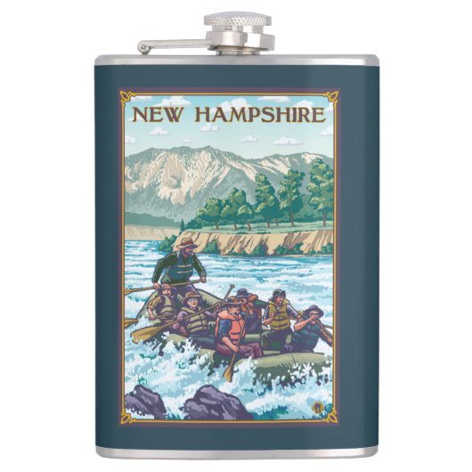 New Hampshire Rafting Scene Heupfles (Voorkant)