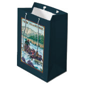 New Hampshire Rafting Scene Medium Cadeauzakje (Achterkant Gekanteld)