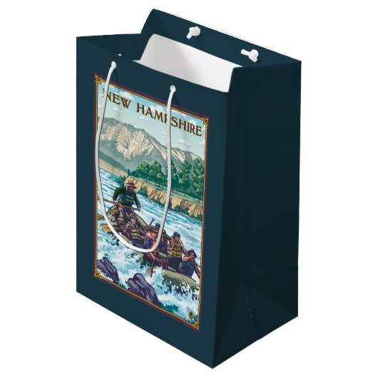 New Hampshire Rafting Scene Medium Cadeauzakje (Voorkant Gekanteld)