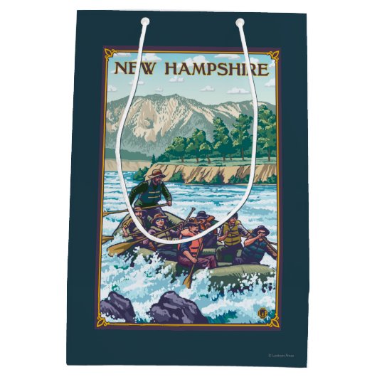 New Hampshire Rafting Scene Medium Cadeauzakje (Achterkant)