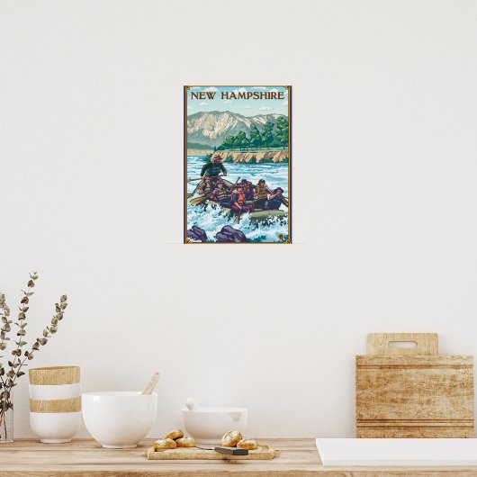 New Hampshire Rafting Scene Poster (Keuken)