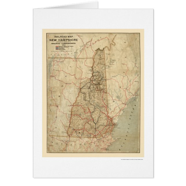 New Hampshire Railroad Map 1894 (Voorkant)
