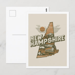 New Hampshire Retro Travel Design Iconische Vereni Briefkaart