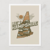 New Hampshire Retro Travel Design Iconische Vereni Briefkaart (Voorkant)