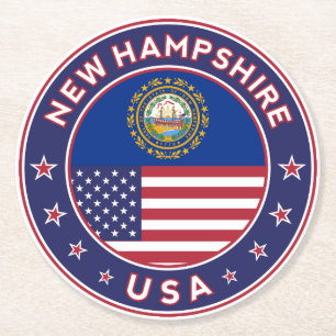 New Hampshire Ronde Kartonnen Onderzetter
