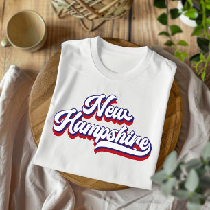 New Hampshire Rood Wit en Blauw Vintage T-shirt