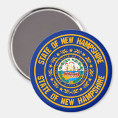 New Hampshire Round Emblem Magneet (Voorkant / Achterkant)