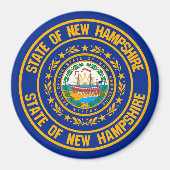 New Hampshire Round Emblem Magneet (Voorkant)