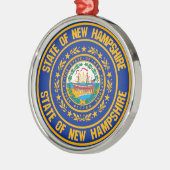 New Hampshire Round Emblem Metalen Ornament (Links)