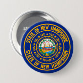 New Hampshire Round Emblem Ronde Button 7,6 Cm (Voorkant /achterkant)