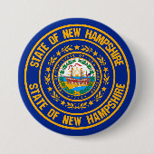 New Hampshire Round Emblem Ronde Button 7,6 Cm (Voorkant)