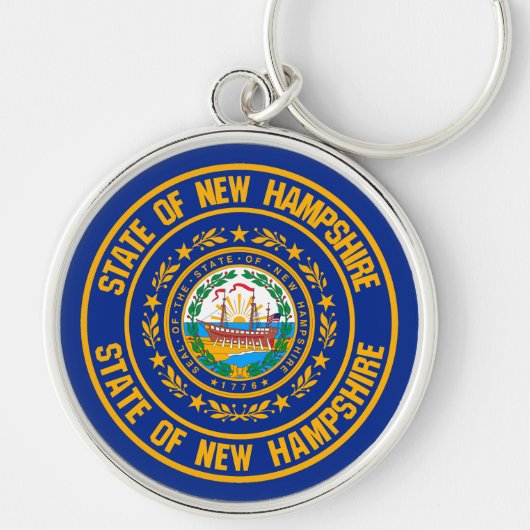 New Hampshire Round Emblem Sleutelhanger (Voorkant)
