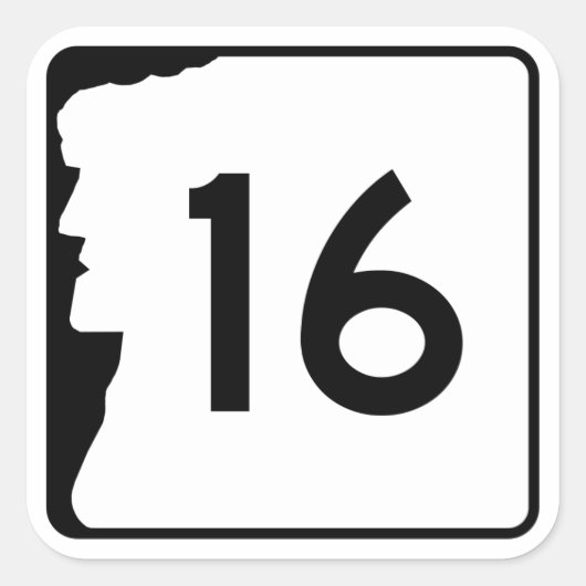 New Hampshire Route 16 Vierkante Sticker (Voorkant)