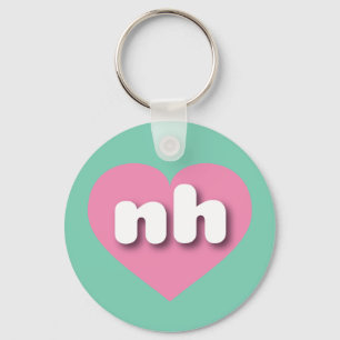 New Hampshire roze hart - Ik hou van Sleutelhanger